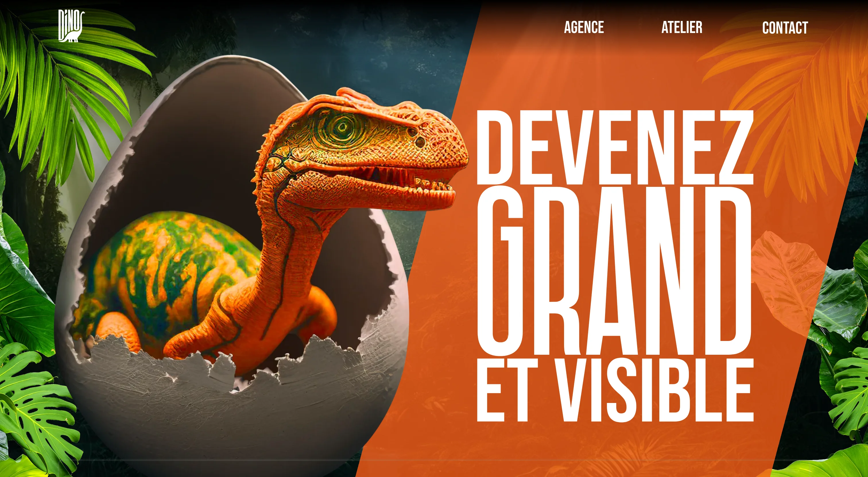 Capture d'écran du site Dino communication - Coverings publicitaires